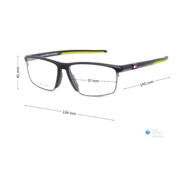 Tommy Hilfiger Men's Eyeglasses | Tommy Hilfiger Wrap Around TH1833 | Matte Black Frame - Image 2