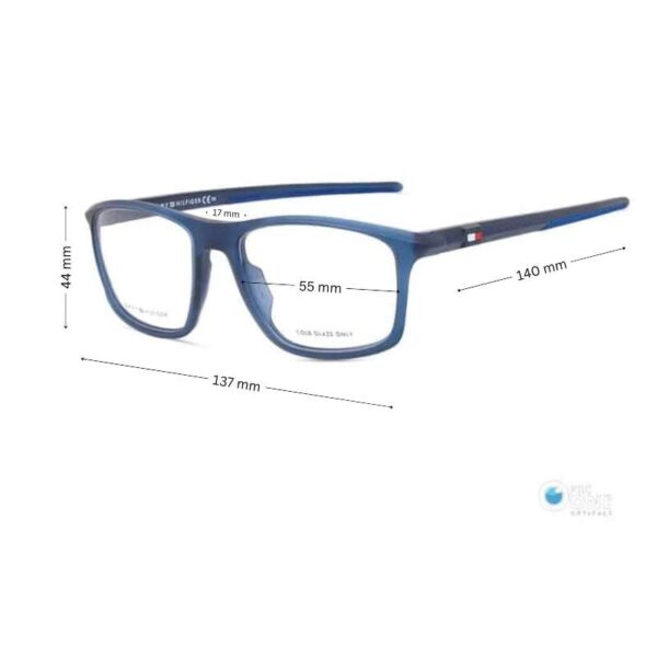 Tommy Hilfiger Men's Eyeglasses Frame TH1955 – Matte Blue Acetate - Image 2