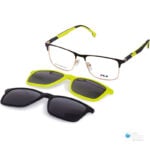 Sale! Fila Clip-On Eyeglasses UFI530 | Men's Glasses with Polarized Clip-ons