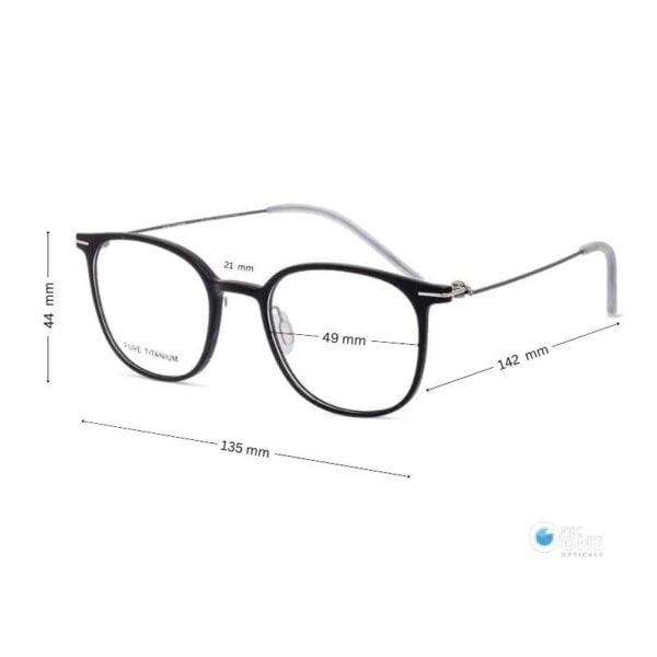 Feather Unisex Lightweight Thin Semi-Square Glasses Matte Black Size Small - Image 2