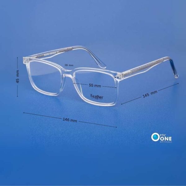 Men's Clear Acetate Eyeglasses with Clip-On Sunglass | Polarized Gray Clip-On - Image 2