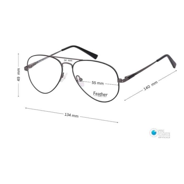 Unisex Aviator Eyeglasses with Clip-On Sunglass | Polarized Gray Clip-On - Image 2