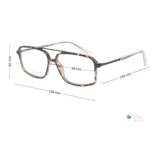 Stylish Men’s Large Lightweight Eyeglasses with Double-Bridge Tortoise - Image 2