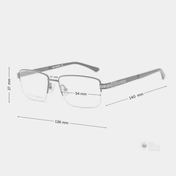 Uni-Design Mens' Half-Rim Eyeglasses Gold/Black - Image 2