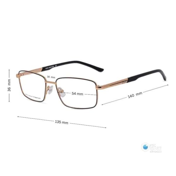 Uni-Design Mens' Metal Eyeglasses Gold/Black - Image 2