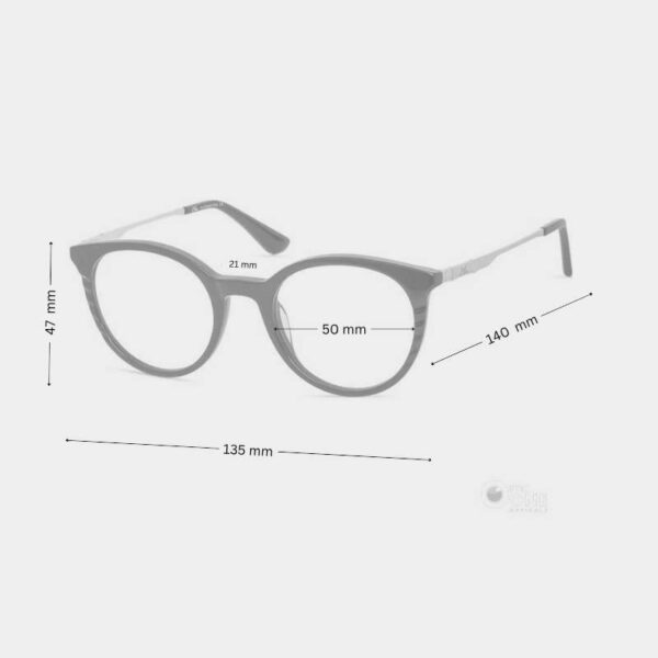 Women's Stylish Round Eyeglasses | Acetate Glasses with Metal Arms - Image 2