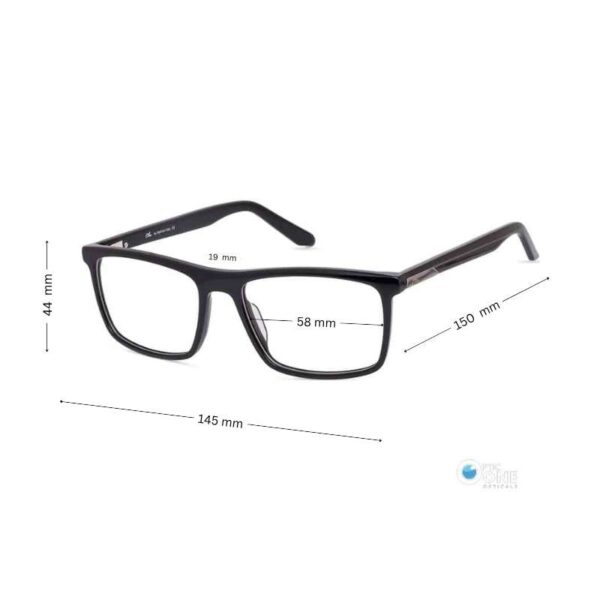 Men's Large Rectangle Acetate Glasses for Wide Faces - Image 2