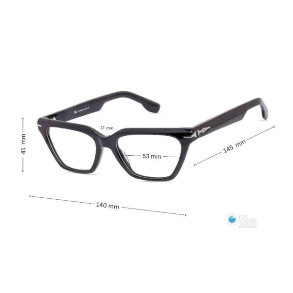 Women's Bold & Thick Cat-Eyeglasses Shiny Black - Image 2