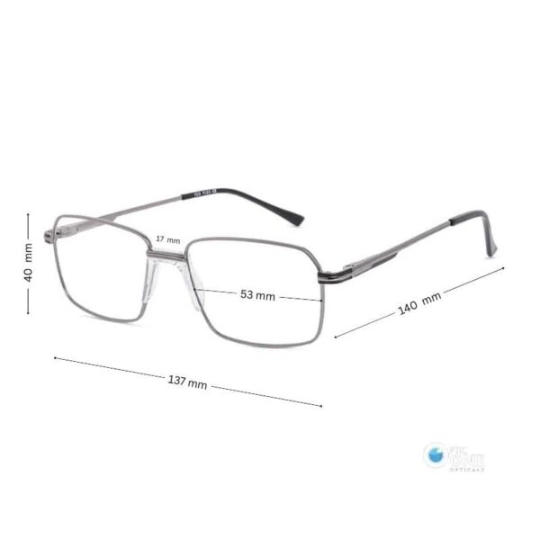 Men's Metal Eyeglasses  with Fixed Nose-Pads | Silver Color - Image 2