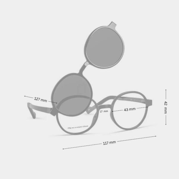 Kids Round Glasses with Clip-On For 4-5 Years Red - Image 2