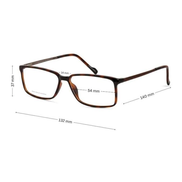 Brown Rectangular Frame for Eyeglasses | Acetate Brown Havana Eyewear for Medium Wide Face | Jorgio - Image 2