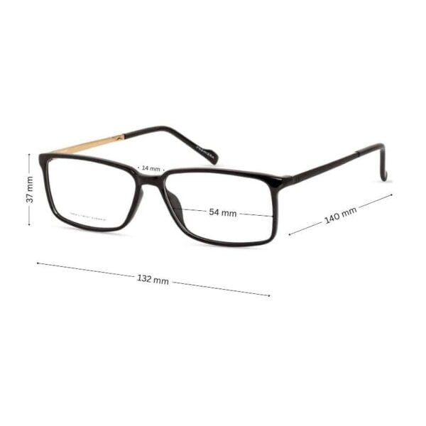 Rectangular Acetate Black Frame for Eyeglasses | Eyewear for Medium Wide Face | Jorgio Premiera Frame - Image 2