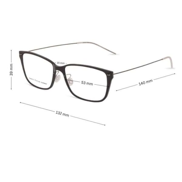 Eyeglasses with Thin Temples | Minimalistic Cool Eyeglasses Shiny Black - Image 2