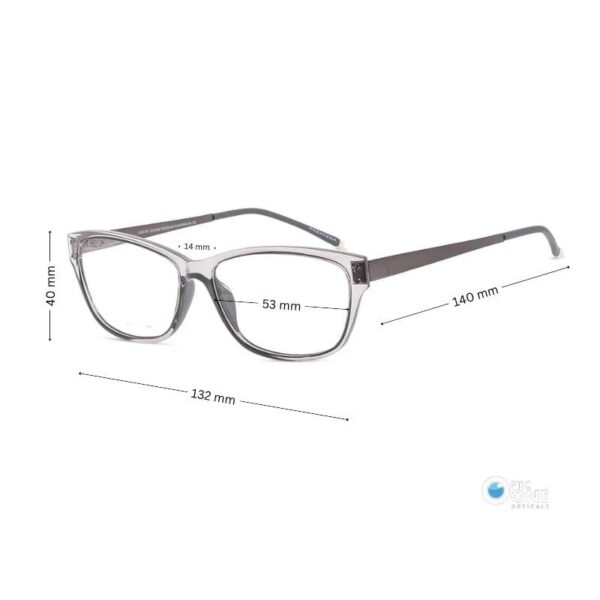 Women's Eyeglasses Compact Cat- -Eye Style Transparent Gray - Image 2