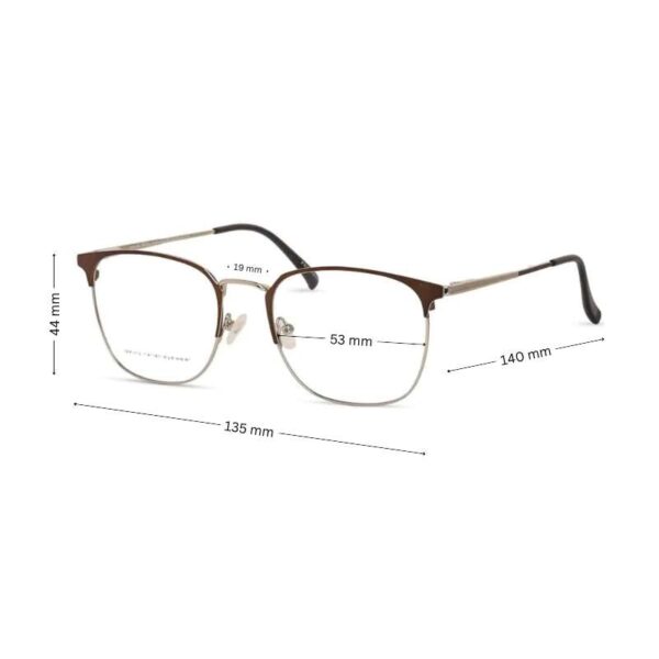 Unisex Minimalistic Clubmaster Glasses Metal | Eyewear Fashion  Brown-Silver - Image 2