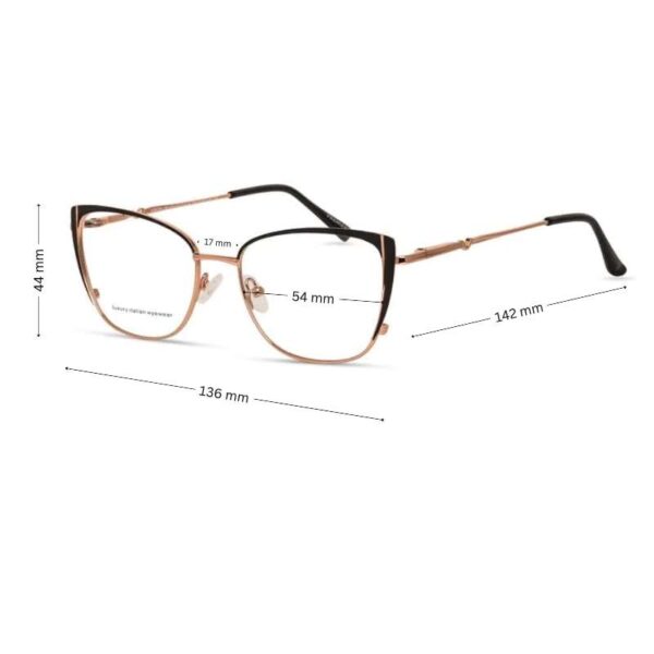 Cat Eyeglasses for Women - Black & Rosegold | Jorgio | Trendy Fashion Eyewear for Women - Image 2