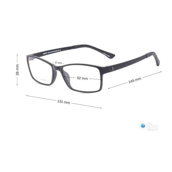 Lightweight , Compact Men's Rectangle Eyeglasses Matte Black - Image 2