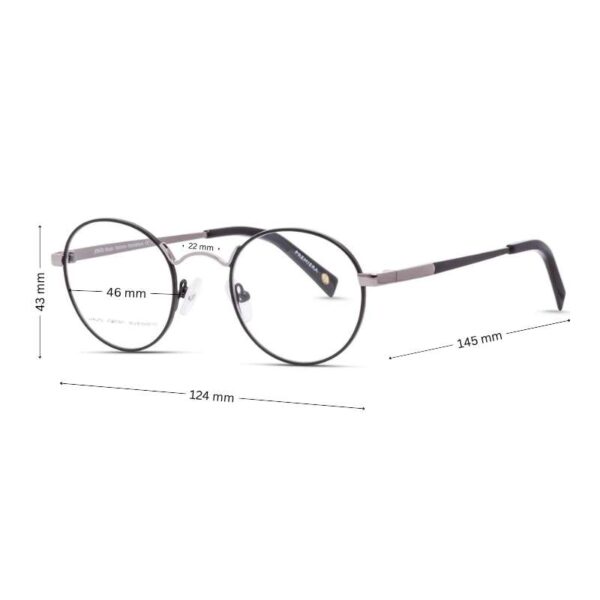 Full Metal Small Round Eyewear | Round Eyewear for Small Faces  Silver-Black - Image 2