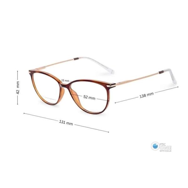 Women's Cat-Eyeglasses Sleek Acetate Frame with thin Metal Arms Brown Tortoise - Image 2