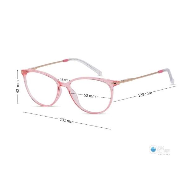 Women's Transparent Pink Cat-Eyeglasses Frame - Jorgio Eyewear - Image 2
