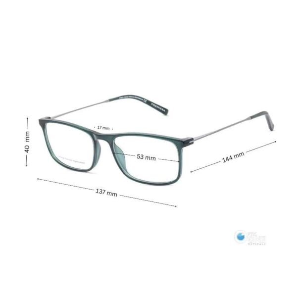 Men's Eyeglasses | Slim Acetate Rectangle Glasses with Thin Metal Temples | Green - Image 3