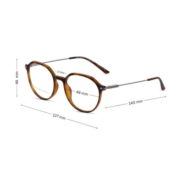 Women's Eyeglasses Slim Acetate Round Glasses with Thin Metal Arms | Shiny Brown Havana - Image 3