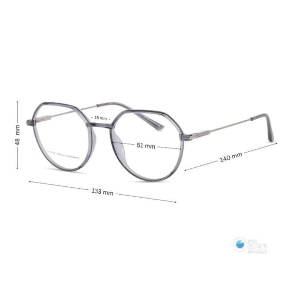 Transparent Frames for Women | Jorgio Acetate Crown Glasses with Thin Metal Arms | Transparent Gray - Image 2