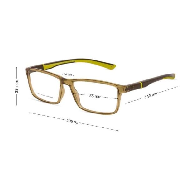 Cool Sporty Prescription Glasses | Sporty-Style Eyeglasses 9174 | Rectangle Shape  Transparent Brown - Image 2