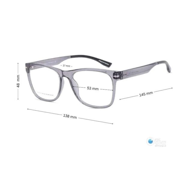 Unisex Wayfarer Style Lightweight Square Acetate Glasses Crystal Gray - Image 2
