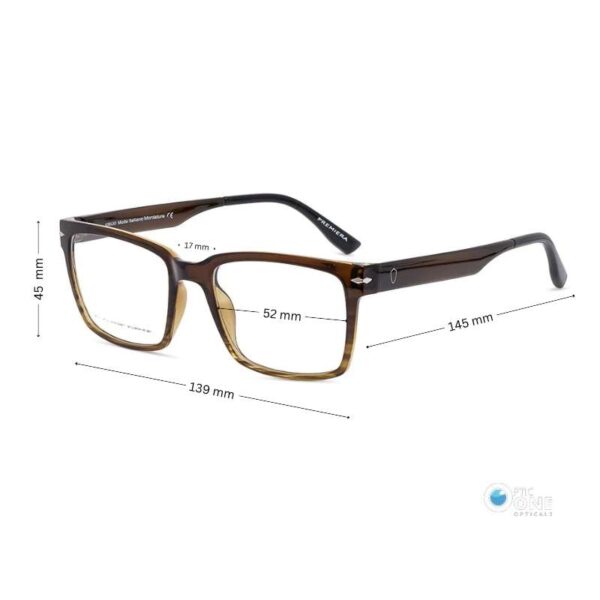 Men’s Bold Square Glasses – Chunky Design, Lightweight Frame in Shiny Tortoise Brown - Image 2