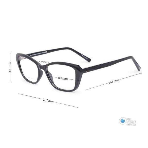 Women's Stylish Bold Cat-Eyeglasses Glossy Black - Image 2