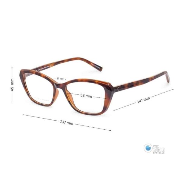 Women's Stylish Bold Cat-Eyeglasses Glossy Brown Tortoise - Image 2