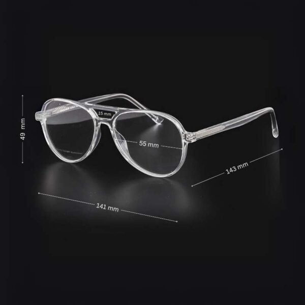 Men's Eyeglasses Plastic Large Clear Aviator Style - Image 2