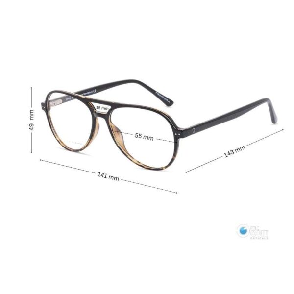 Men's Eyeglasses Brown Havana Plastic Large Aviator Style - Image 2