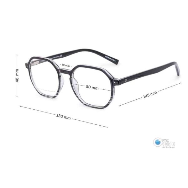 Women's Hexagonal Modern Acetate Glasses Shiny Black - Image 2