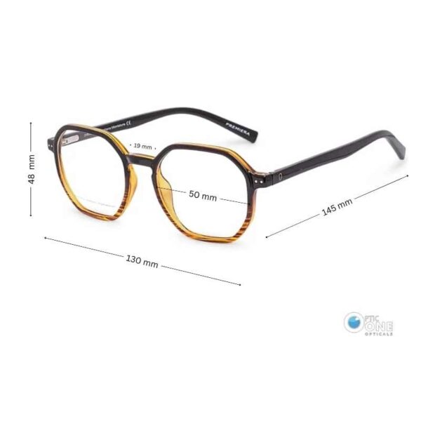 Women's Hexagonal Modern Acetate Glasses Shiny Dark Brown - Image 4