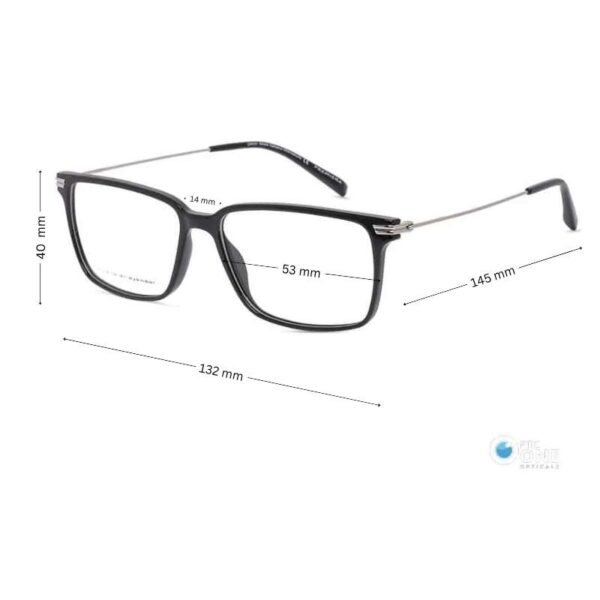 Mens' Lightweight Eyeglasses with Thin Metal Arms - Shiny Black - Image 2