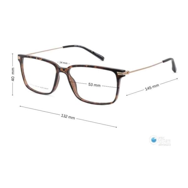 Mens' Lightweight Eyeglasses with Thin Metal Arms - Tortoise - Image 2