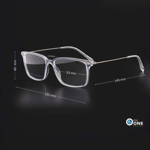 Mens' Lightweight Eyeglasses with Thin Metal Arms - Clear Frame - Image 2