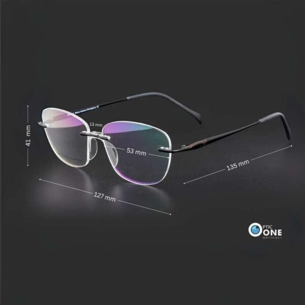 Women's Lightweight Rimless Eyeglasses without Nosepads - Black - Image 2