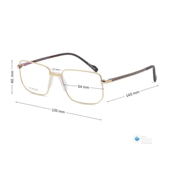 Mens' Lightweight Eyeglasses with Fixed Nose-Pad Gold - Image 2