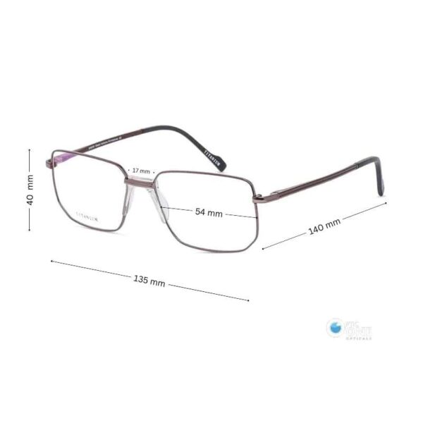 Mens' Lightweight Eyeglasses with Fixed Nose-Pad Gunmetal - Image 2