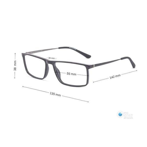 Men's Stylish Sharp Rectangle Glasses In Black - Image 2