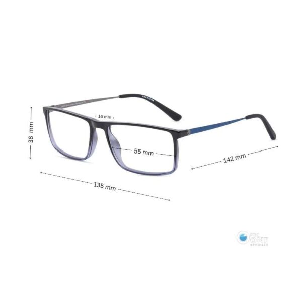 Men's Stylish Sharp Rectangle Glasses In Dual Tone Color - Image 2