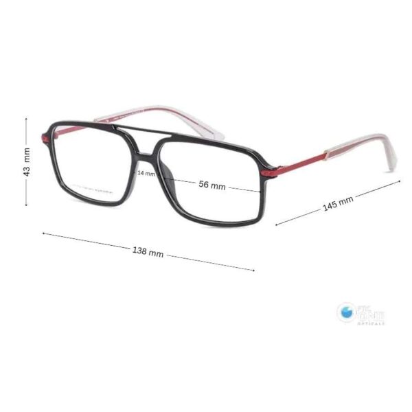 Stylish Men’s Large Lightweight Eyeglasses with Double-Bridge Shiny Black - Image 2