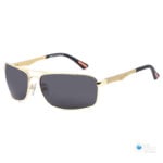 Affordable Men's Sunglasses - Gold Frame, Dark Gray Polarized Lenses