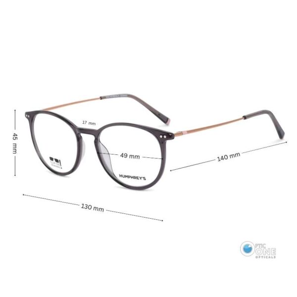HUMPHREY'S Eyewear | Women's Round Glasses Transparent Gray with Rose Gold - Image 2