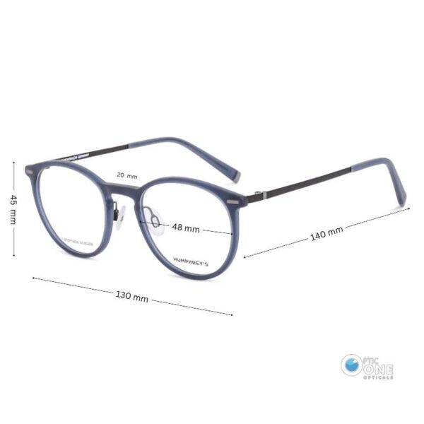 HUMPHREY'S Eyewear | Blue Round Acetate Glasses with Nosepad - Image 2