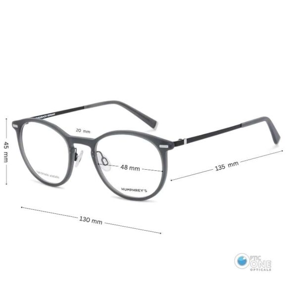 HUMPHREY'S Eyewear | Gray Round Acetate Glasses with Nosepad - Image 2