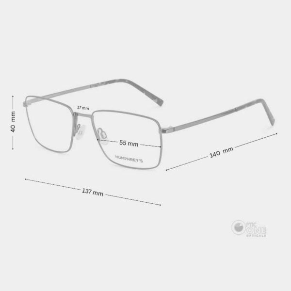 HUMPHREY'S Eyewear | Men's Gunmetal Square Glasses - Image 2